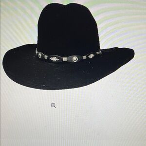 Vintage BAILEY "Caliente" 100% Wool Hat Black Western Cowboy Made In USA 7 3/8